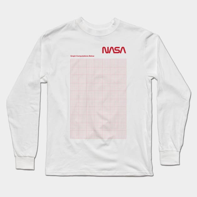 Red Graph Paper Long Sleeve T-Shirt by postlopez